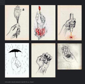 rysunki z szafy - "Postawy" lata 80. XX w.